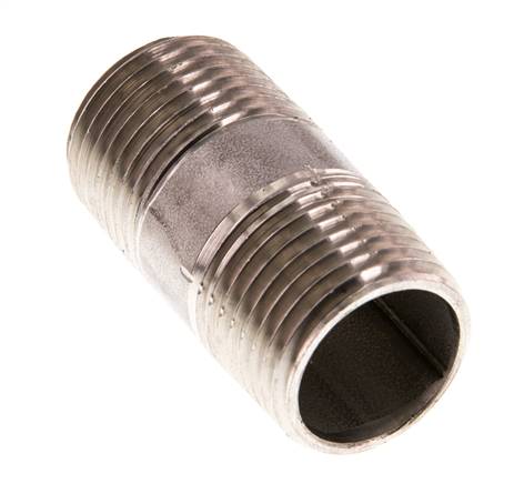 Raccord double pour tuyau en acier inoxydable R 1/2'' 20 Bar DIN 2982 - 40mm