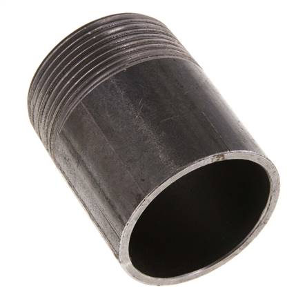 R 1 1/2'' mâle x 48.3mm mamelon pour tube acier avec embout à souder 50 Bar DIN 2982 - 60mm [2 pièces].