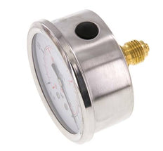 -1..0 Bar (-15..0 psi) Manomètre à glycérine Arrière Acier inoxydable/laiton 63 mm Classe 1.6