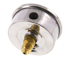 -1..0 Bar (-15..0 psi) Manomètre à glycérine Arrière Acier inoxydable/laiton 63 mm Classe 1.6
