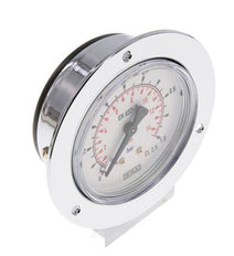 0..1 Bar (0..15 psi) Manomètre à montage sur panneau Acier/laiton 63 mm Classe 2.5 (panneau avant)