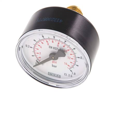 0..4 Bar (0..58 psi) pression Arrière Plastique/laiton 50 mm Classe 2.5