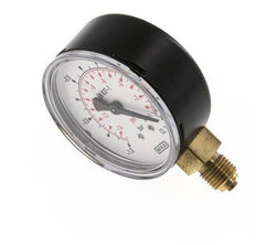 -1..0 Bar (-15..0 psi) Manomètre sous acier/laiton 63 mm Classe 1.6