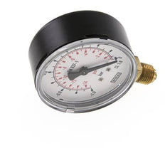 -1..0 Bar (-15..0 psi) Manomètre sous acier/laiton 63 mm Classe 1.6
