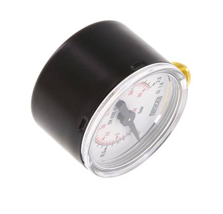 0..2.5 Bar (0..36 lb/po2) Manomètre sous acier/laiton 40 mm Classe 1.6
