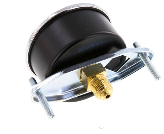 0..0.6 Bar (0..9 psi) Manomètre monté sur panneau Acier/laiton 63 mm Classe 2.5 (support)