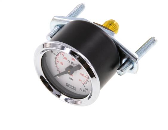 0..40 Bar (0..580 psi) Manomètre monté sur panneau Acier/laiton 40 mm Classe 2.5 (support)