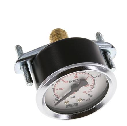 0..40 Bar (0..580 psi) Manomètre monté sur panneau Acier/laiton 50 mm Classe 2.5 (support)