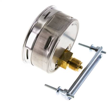 0..4 Bar (0..58 psi) Manomètre monté sur panneau Acier/laiton 100 mm Classe 1.0 (support)