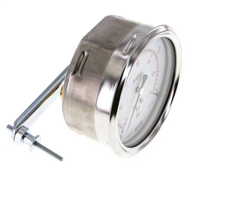 0..4 Bar (0..58 psi) Manomètre monté sur panneau Acier/laiton 100 mm Classe 1.0 (support)