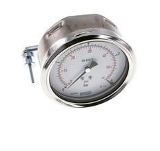 0..4 Bar (0..58 psi) Manomètre monté sur panneau Acier/laiton 100 mm Classe 1.0 (support)
