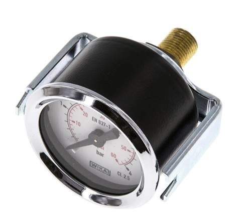 0..4 Bar (0..58 psi) Manomètre monté sur panneau Acier/laiton 40 mm Classe 2.5 (support)