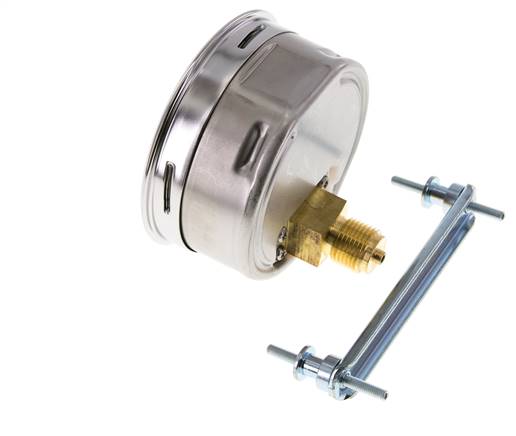 0..6 Bar (0..87 psi) Manomètre à encastrer Acier/laiton 100 mm Classe 1.0 (Support)