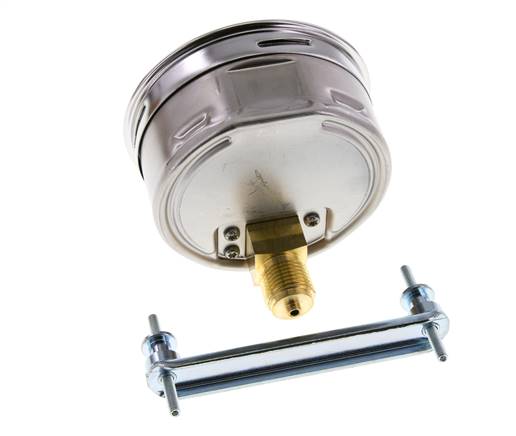 0..6 Bar (0..87 psi) Manomètre à encastrer Acier/laiton 100 mm Classe 1.0 (Support)