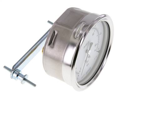 0..6 Bar (0..87 psi) Manomètre à encastrer Acier/laiton 100 mm Classe 1.0 (Support)