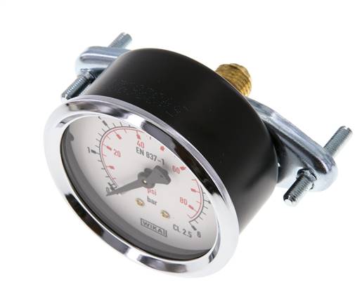 0..6 Bar (0..87 psi) Manomètre monté sur panneau Acier/laiton 63 mm Classe 2.5 (support)