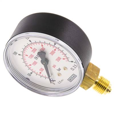 0..250 Bar (0..3626 psi) Manomètre sous plastique/laiton 63 mm Classe 2.5