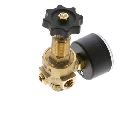 Reducteur de pression eau et air laiton G1/4'' 2.5 l/min 0.5-16 bar/7-232psi