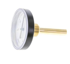 Thermomètre bimétallique en plastique de 0 à +60°C Tige de 63 mm de cabinet de 60 mm avec puits thermométrique