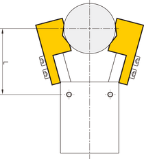 Pince pneumatique à double action D32 mm à 2 mâchoires et à angle de 30 degrés