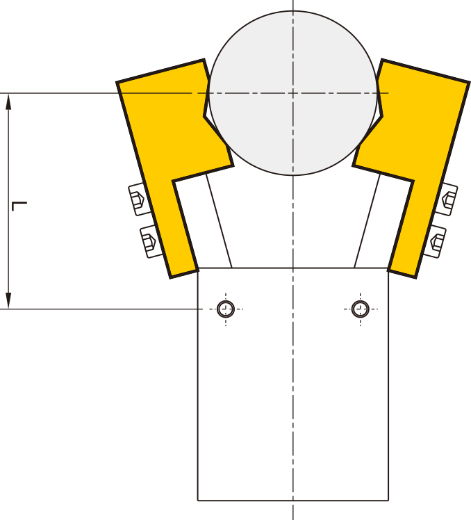Pince pneumatique D25 mm à 2 mâchoires 30 deg angulaire ouverte par ressort