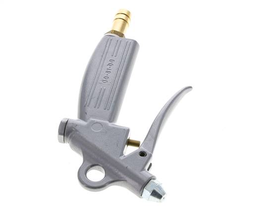 Soufflette à air comprimé en aluminium à débit réglable de 13 mm, buse courte