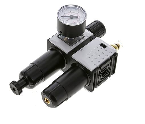 FRL 2 Parties G1/4'' 800l/min 0.2-4.0bar/3-58psi Semi-Auto 40 mm Manomètre Métal Futura 0