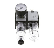 FRL 2 Parties G1/4'' 800l/min 0.2-4.0bar/3-58psi Semi-Auto 40 mm Manomètre Polycarbonate Futura 0