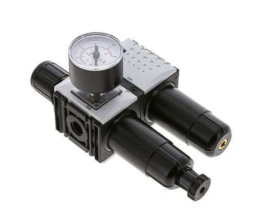 FRL 2 Parties G1/4'' 800l/min 0.2-4.0bar/3-58psi Semi-Auto 40 mm Manomètre Métal Futura 0