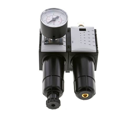 FRL 2 Parties G1/4'' 800l/min 0.2-4.0bar/3-58psi Semi-Auto 40 mm Manomètre Métal Futura 0