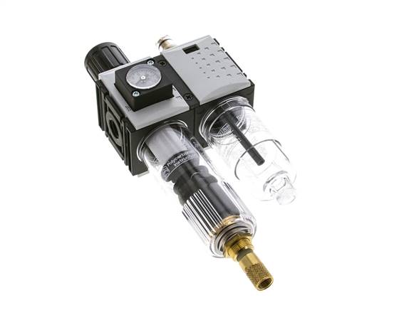 FRL 2 Parties G1/4'' 800l/min 0.5-8.0bar/7-116psi Auto Polycarbonate Futura 0