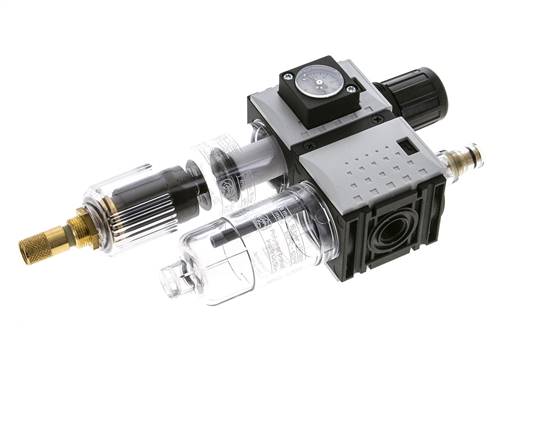 FRL 2 Parties G1/4'' 800l/min 0.5-8.0bar/7-116psi Auto Polycarbonate Futura 0