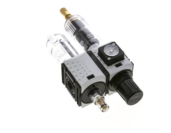 FRL 2 Parties G1/4'' 800l/min 0.5-8.0bar/7-116psi Auto Polycarbonate Futura 0