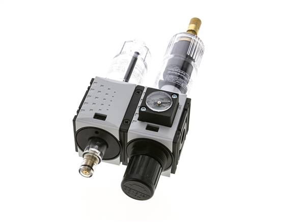 FRL 2 Parties G1/4'' 800l/min 0.5-8.0bar/7-116psi Auto Polycarbonate Futura 0