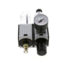 FRL 2 Parties G1/4'' 800l/min 0.2-4.0bar/3-58psi Semi-Auto 40 mm Manomètre Polycarbonate Futura 0