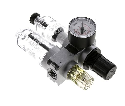 FRL 2 Parties G1/4'' 700l/min 0.2-6.0bar/3-87psi Semi-Auto 40 mm Manomètre Polycarbonate Multifix 0
