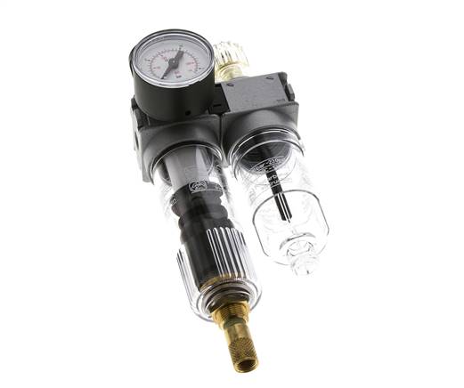 FRL 2 Parties G1/8'' 700l/min 0.5-10.0bar/7-145psi Auto 40 mm Manomètre Polycarbonate Multifix 0