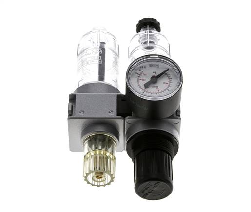 FRL 2 Parties G1/8'' 700l/min 0.5-10.0bar/7-145psi Semi-Auto 40 mm Manomètre Polycarbonate Multifix 0