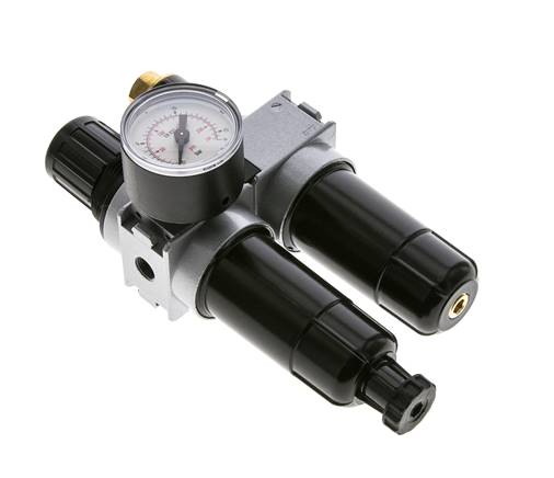 FRL 2 Parties G1/8'' 700l/min 0.5-10.0bar/7-145psi Semi-Auto 40 mm Manomètre Métal Multifix 0