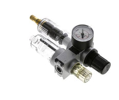 FRL 2 Parties G1/4'' 700l/min 0.5-10.0bar/7-145psi Auto 40 mm Manomètre Polycarbonate Multifix 0