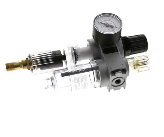 FRL 2 Parties G1/8'' 700l/min 0.5-10.0bar/7-145psi Auto 40 mm Manomètre Polycarbonate Multifix 0