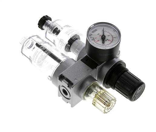 FRL 2 Parties G1/8'' 700l/min 0.5-10.0bar/7-145psi Semi-Auto 40 mm Manomètre Polycarbonate Multifix 0