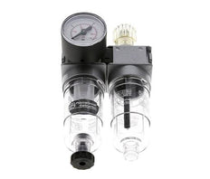 FRL 2 Parties G1/4'' 700l/min 0.5-10.0bar/7-145psi Semi-Auto 40 mm Manomètre Polycarbonate Multifix 0