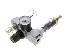 FRL 3 Parties G1/4'' 750l/min 0.5-10.0bar/7-145psi Auto (Fermé Sans Pression) Manomètre 40 mm Polycarbonate Multifix 0