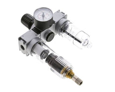 FRL 3 Parties G1/4'' 750l/min 0.5-10.0bar/7-145psi Auto (Fermé Sans Pression) Manomètre 40 mm Polycarbonate Multifix 0