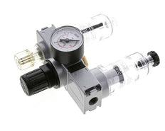 FRL 3 Parties G1/4'' 750l/min 0.5-10.0bar/7-145psi Semi-Auto 40 mm Manomètre Polycarbonate Multifix 0
