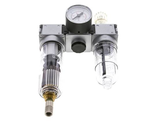 FRL 3 Parties G1/4'' 750l/min 0.5-10.0bar/7-145psi Auto (Fermé Sans Pression) Manomètre 40 mm Polycarbonate Multifix 0