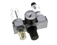 FRL 3 Parties G1/8'' 750l/min 0.2-6.0bar/3-87psi Semi-Auto 40 mm Manomètre Polycarbonate Multifix 0