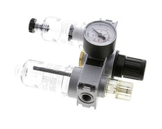 FRL 3 Parties G1/4'' 750l/min 0.5-10.0bar/7-145psi Semi-Auto 40 mm Manomètre Polycarbonate Multifix 0