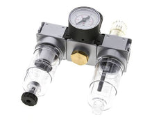 FRL 3 Parties G1/4'' 750l/min 0.5-10.0bar/7-145psi Semi-Auto 40 mm Manomètre Polycarbonate Multifix 0